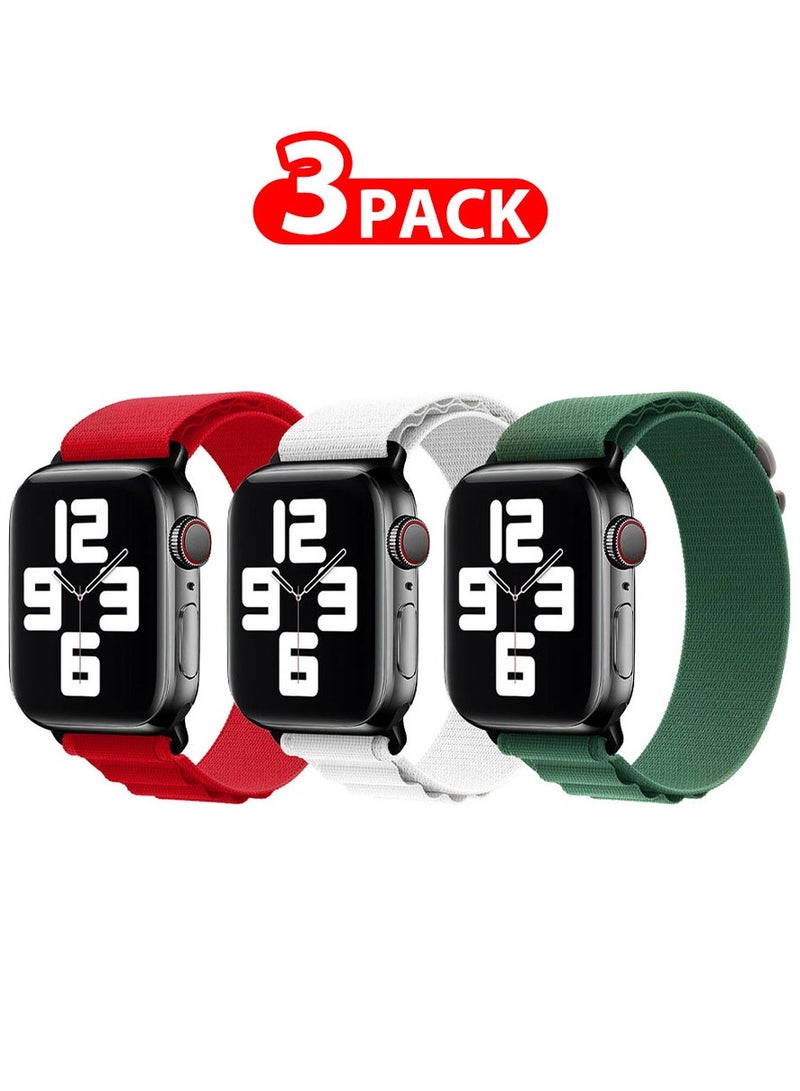 MARGOUN 3 Pack Of Apple Watch Alpine Loop Band 38Mm 40Mm 41Mm Women Men Adjustable With Metal G-Hook Strap For iWatch Series 7/SE/6/5/4/3/2/1 Multicolour - Image 1