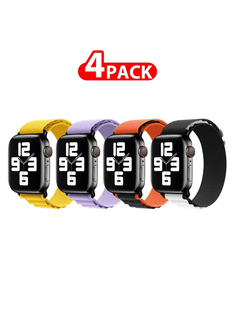 MARGOUN - 4 Pack Of Apple Watch Alpine Loop Band 38Mm 40Mm 41Mm Women Men Adjustable With Metal G-Hook Strap For iWatch Series 7/SE/6/5/4/3/2/1 Multicolour - Image 1
