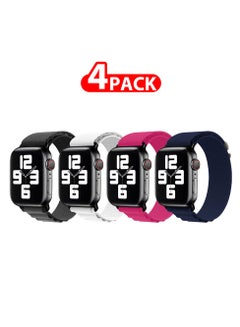 4 Pack Of Apple Watch Alpine Loop Band 38Mm 40Mm 41Mm Women Men Adjustable With Metal G-Hook Strap For iWatch Series 7/SE/6/5/4/3/2/1 Multicolour
