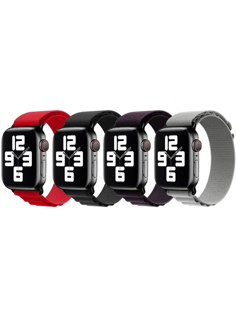 MARGOUN - 4 Pack Of Apple Watch Alpine Loop Band 38Mm 40Mm 41Mm Women Men Adjustable With Metal G-Hook Strap For iWatch Series 7/SE/6/5/4/3/2/1 Multicolour - Image 1