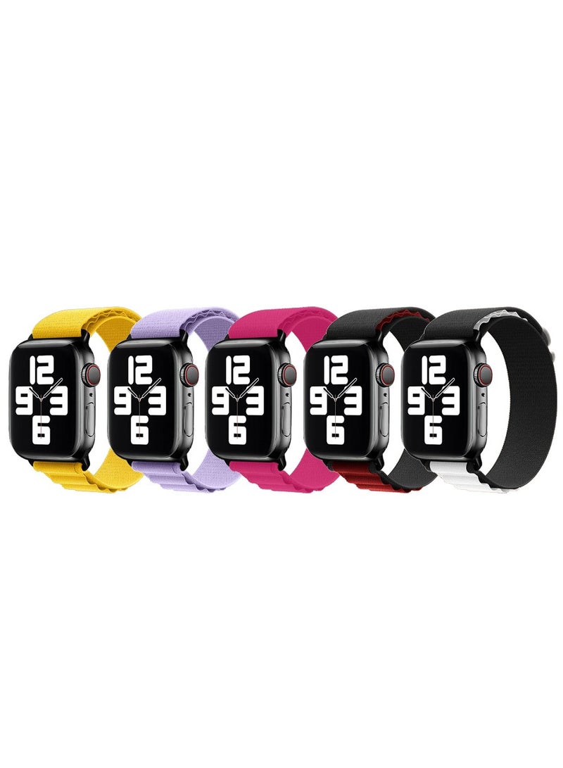 MARGOUN - 5 Pack Of Apple Watch Alpine Loop Band 38Mm 40Mm 41Mm Women Men Adjustable With Metal G-Hook Strap For iWatch Series 7/SE/6/5/4/3/2/1 Multicolour - Image 1