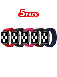 5 Pack Of Apple Watch Alpine Loop Band 38Mm 40Mm 41Mm Women Men Adjustable With Metal G-Hook Strap For iWatch Series 7/SE/6/5/4/3/2/1 Multicolour