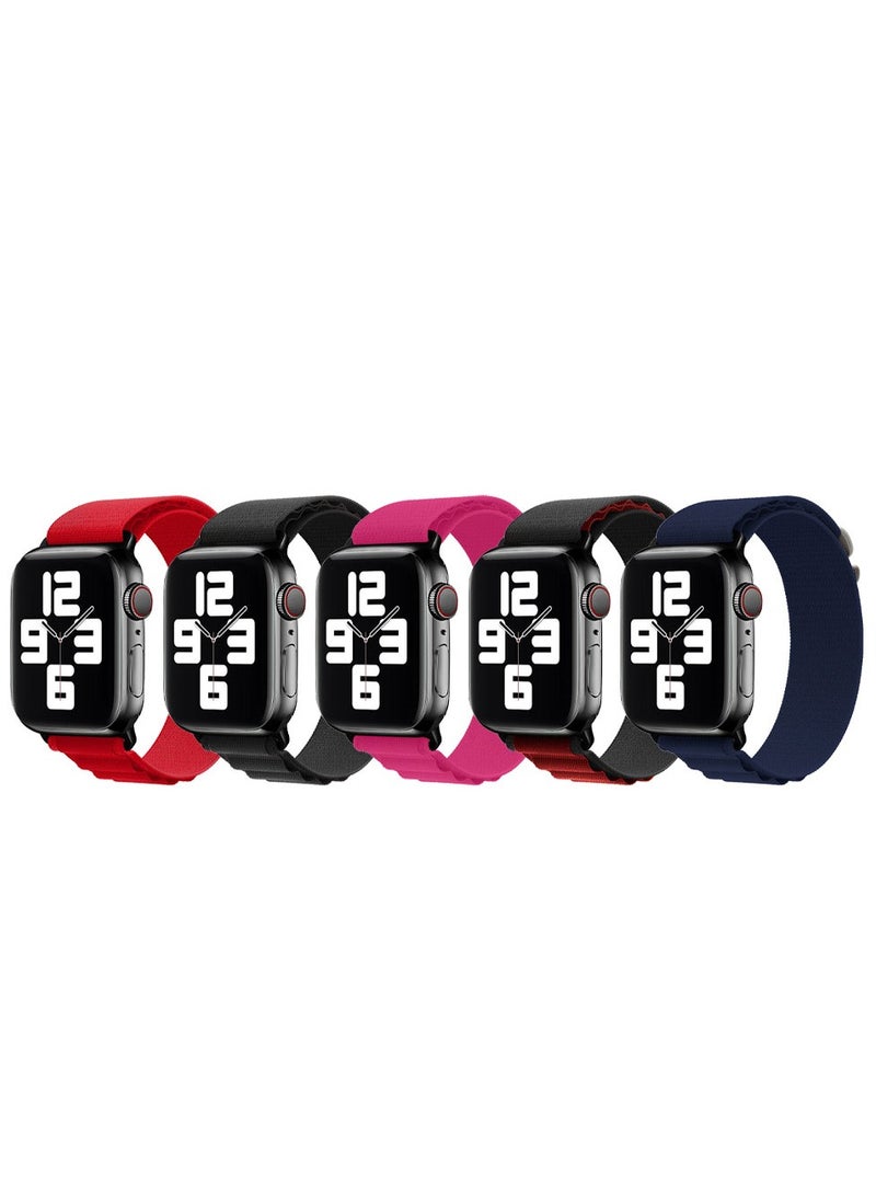 MARGOUN - 5 Pack Of Apple Watch Alpine Loop Band 38Mm 40Mm 41Mm Women Men Adjustable With Metal G-Hook Strap For iWatch Series 7/SE/6/5/4/3/2/1 Multicolour - Image 1