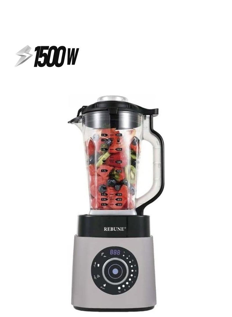 REBUNE Ultra-Fast Blender 1500 W RE-2-104S Silver - Image 1