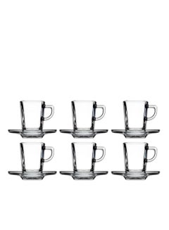 Pasabahce Carre Espresso and Turkish Coffee Cups with Saucer 6 Cups and 6 Saucers- (72ml)-Turkey Made clear 72ml - pnsku/N70026870V/45/_/1701061338/975a5b65-0ff2-4f17-9470-83a9336aabab