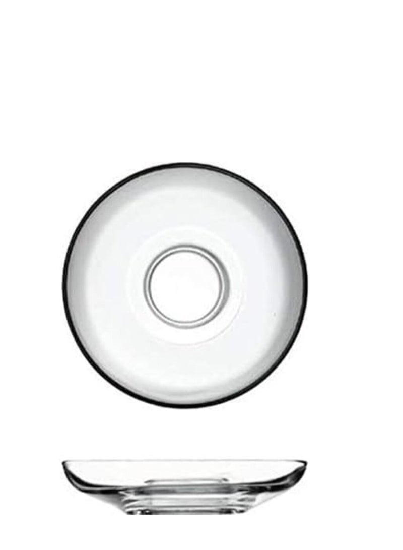 باساباتشي Pasabahce Turkish Tea Set Saucers 6 plates-Aida-(11Cm)-Turkey Origin clear 11cm - Image 4