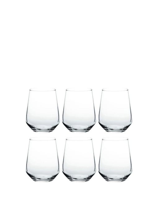 Pasabahce Large Juice and Water Cups Set of 6 - Allegra- (425ml)- Turkey Origin clear