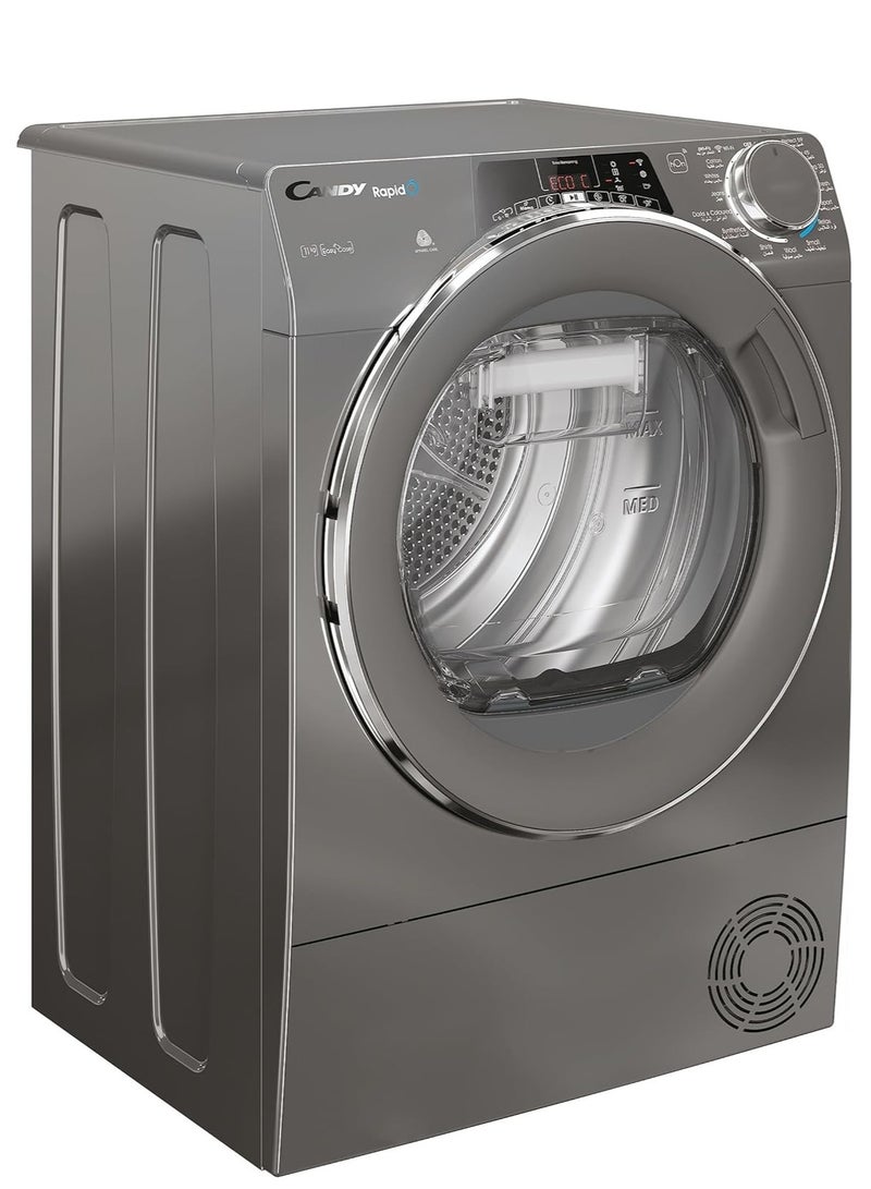 CANDY Dryer Heat Pump Technology Anthracite Chrome Ring Rapido  Class A++ Wifi+BT 5 Digit Display 11 kg ROEH11ATCER-19 Black  - Image 2