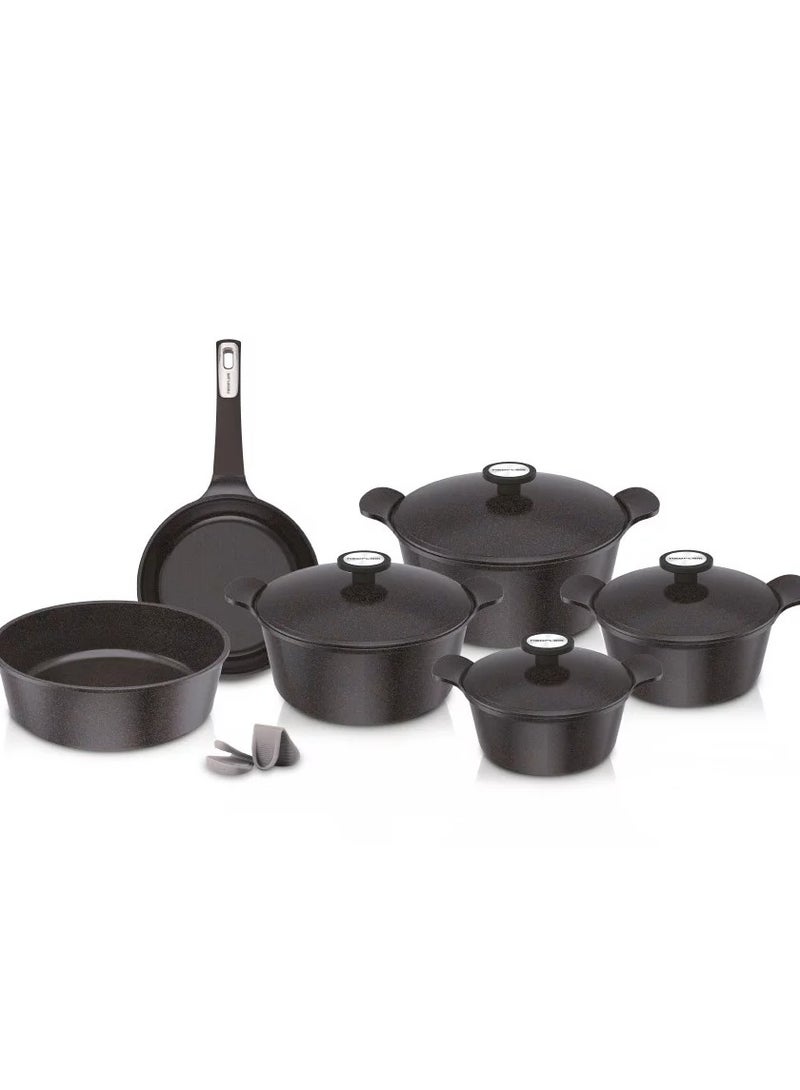 Neoflam Set of 10 Pieces Extrema Korean pots Black