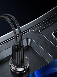 JOYROOM Joyroom Fast Car Charger USB Type C / USB 45 W 5 A Power Delivery Quick Charge 3.0 AFC SCP (C-A35) Grey  - Image 3