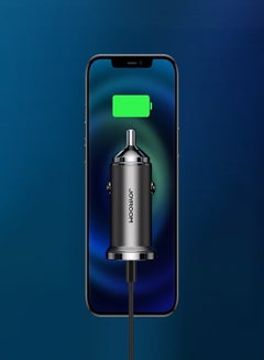 JOYROOM Joyroom Fast Car Charger USB Type C / USB 45 W 5 A Power Delivery Quick Charge 3.0 AFC SCP (C-A35) Grey  - Image 2