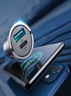 JOYROOM Joyroom Fast Car Charger USB Type C / USB 45 W 5 A Power Delivery Quick Charge 3.0 AFC SCP (C-A35) Grey  - Image 4