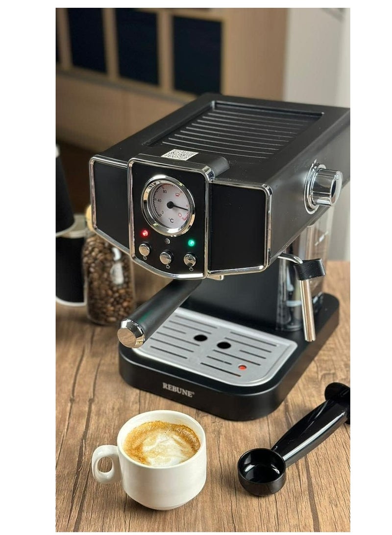 ريبون ماكينة إسبرسو 1.2 لتر 1050 وات RE-6-038 أسود  - Image 2