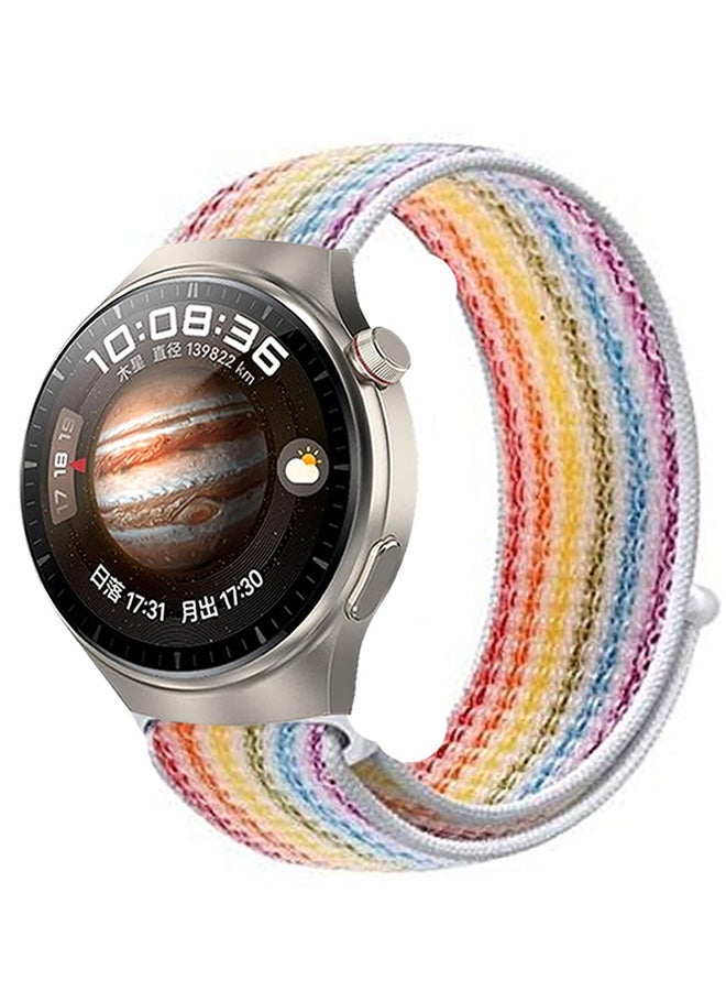 MARGOUN Huawei Watch 4 Pro/Watch 4 Band 22Mm Nylon Loop Bracelet Classic Band For Men Women Rainbow  - Image 1