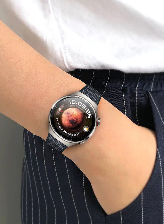 MARGOUN Huawei Watch 4 Pro/Watch 4 Band 22Mm Nylon Loop Bracelet Classic Band For Men Women Blue/Grey - Image 2