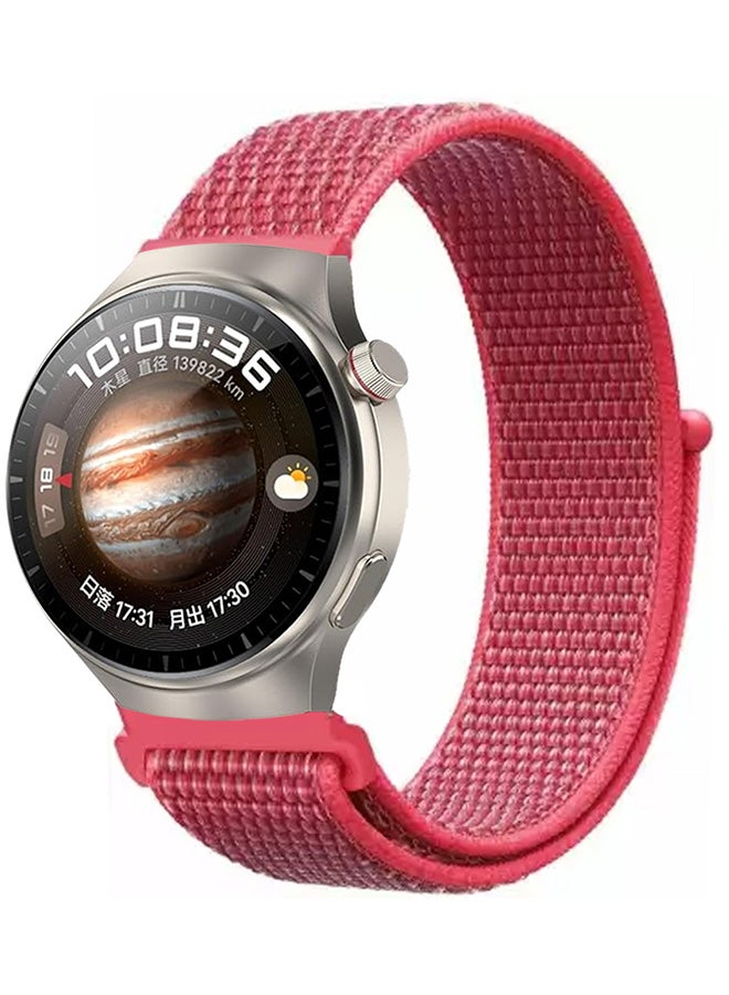 MARGOUN Huawei Watch 4 Pro/Watch 4 Band 22Mm Nylon Loop Bracelet Classic Band For Men Women Red  - Image 1
