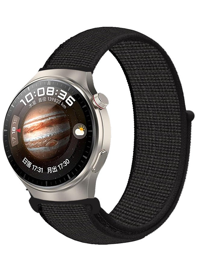 MARGOUN Huawei Watch 4 Pro/Watch 4 Band 22Mm Nylon Loop Bracelet Classic Band For Men Women Black  - Image 1