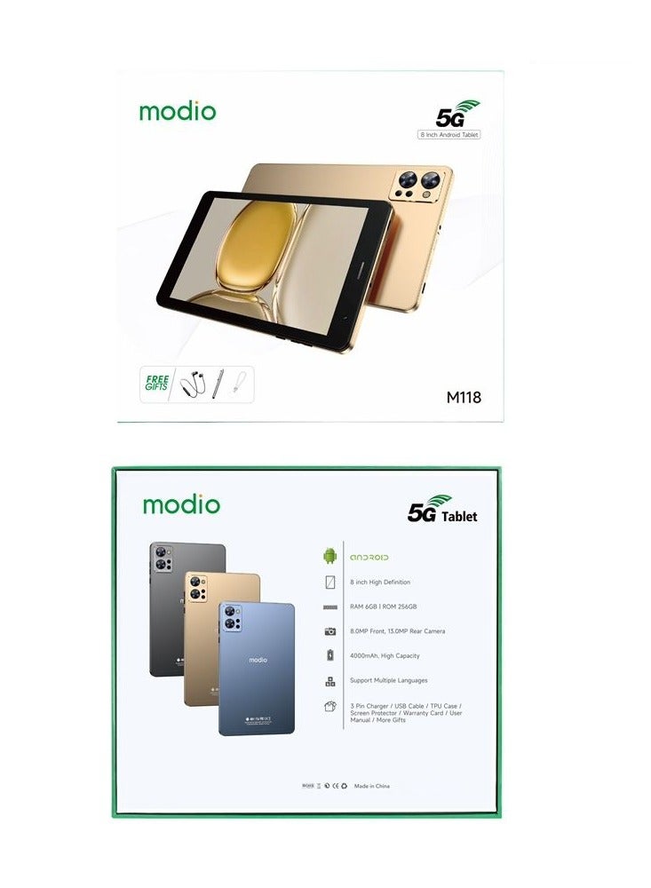 موديو تابلت M118 5G بشاشة 8 بوصة عالية الوضوح مع ذاكرة وصول عشوائي 6 جيجابايت وبطارية 4000 مللي أمبير في الساعة وبطارية 4000 مللي أمبير وكاميرا مزدوجة M118 - Image 5