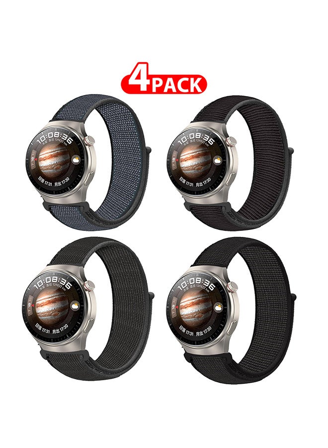 MARGOUN 4 Pack For Huawei Watch 4 Pro/Watch 4 Band 22Mm Nylon Loop Bracelet Classic Band For Men Women Multicolour6  - Image 1