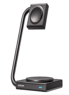 JOYROOM JOYROOM JR-WQN05 2-in-1 Magnetic Wireless Charger 15W Folding Charging Station Stand for iPhone / iWatch Black  - Image 2