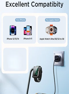 JOYROOM JOYROOM JR-WQN05 2-in-1 Magnetic Wireless Charger 15W Folding Charging Station Stand for iPhone / iWatch Black  - Image 3