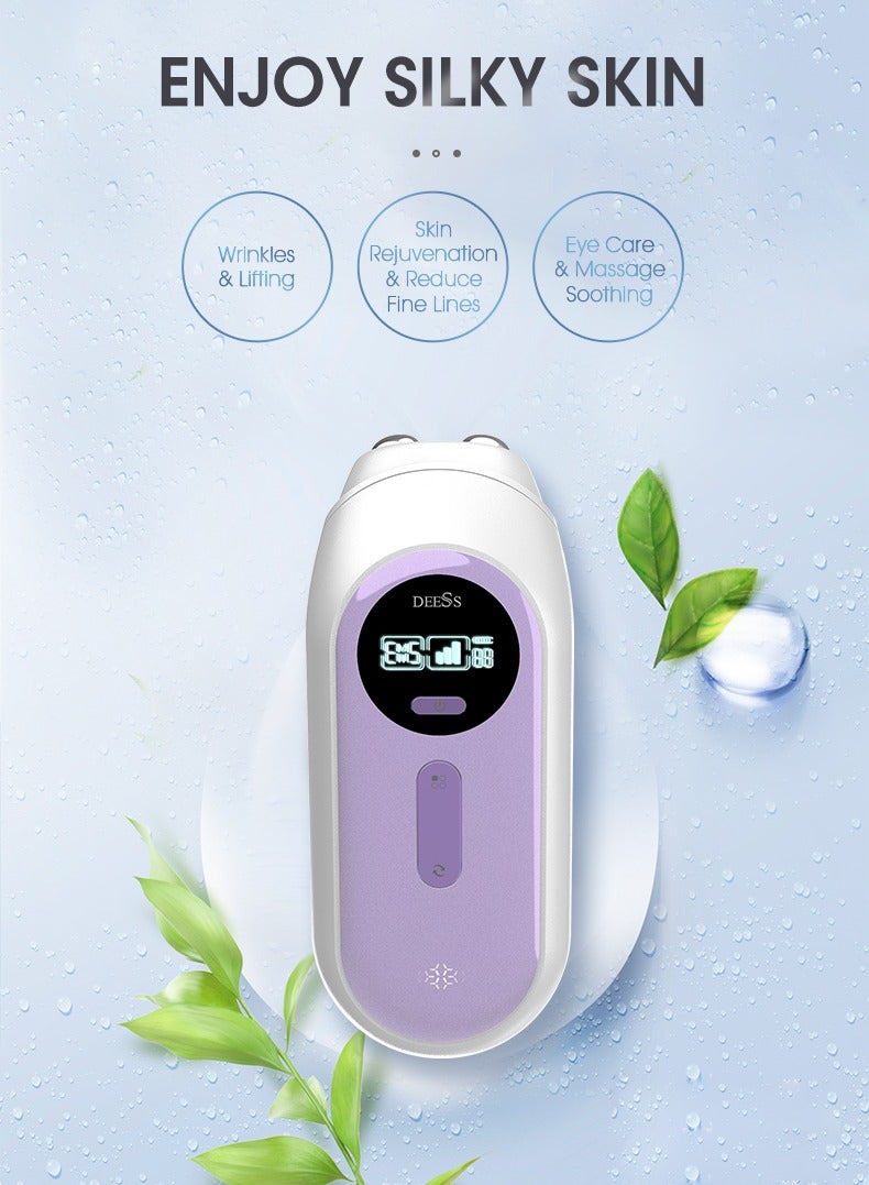 DEESS Rf Ems Skin Care Beauty Device Radio Frequency Anti Aging Instrument Ems Microcurrent Face Lifting Instrument Purple - Image 2