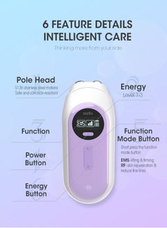 ديس جهاز تجميل للعناية بالبشرة من Rf Ems، جهاز مكافحة الشيخوخة بتردد الراديو، جهاز شد الوجه مكركرنت باللون الأرجواني  - Image 3
