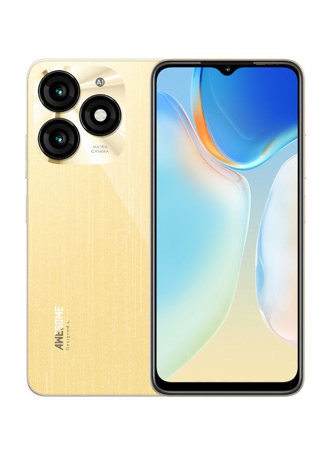 إيتيل هاتف A70 ثنائي الشريحة باللون الذهبي اللامع وذاكرة وصول عشوائي سعة 4 جيجابايت وذاكرة داخلية سعة 64 جيجابايت ويدعم تقنية 4G - إصدار الشرق الأوسط - Image 1