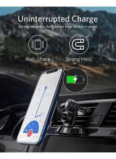 آنكر PowerWave Magnetic Car Charging Mount With 4 Ft Usb-C Cable, 7.5W For iPhone 13/13 Pro/ 13 Pro Max / 13 Mini/ iPhone 12/12 Pro / 12 Mini Black  - Image 3