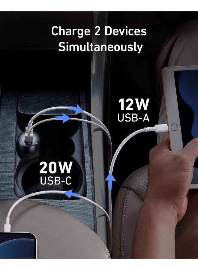 Anker USB C Car Charger, 32W 2-Port Type C Compact Car Charger With 20W Power Delivery And 12W PowerIQ, 521 Car Charger (32W) With LED For iPhone 14 13 12 11 Pro Max, Pixel 3 2 XL, iPad Pro, And More Black  - Image 3