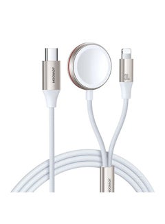 JOYROOM JOYROOM S-IW012 2-in-1 IP Watch Magnetic Charger+30W Fast Charging Cable (USB-C) 1.5m- White  - Image 1
