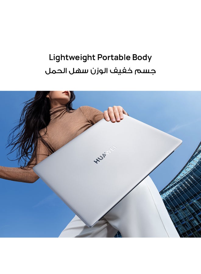 HUAWEI - MateBook D 16 Laptop with 16-inch Eye Comfort FullView Display, Core i5-12450H Processor/8GB RAM/512GB SSD/Windows 11 Home/Intel UHD Graphics With Light and Metal Body And Nimble Numeric Keypad English/Arabic Mystic Silver - Image 1
