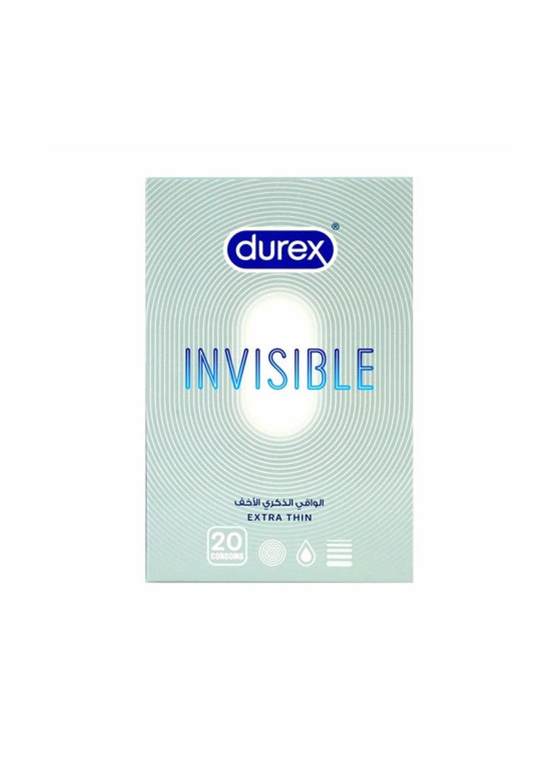 Durex Pack of 20, Invisible Extra Thin Condoms