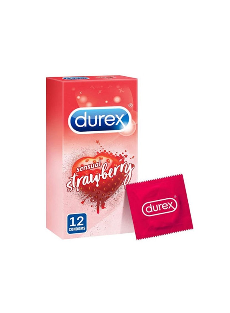 دوريكس Pack of 12, Sensual Strawberry Condoms 