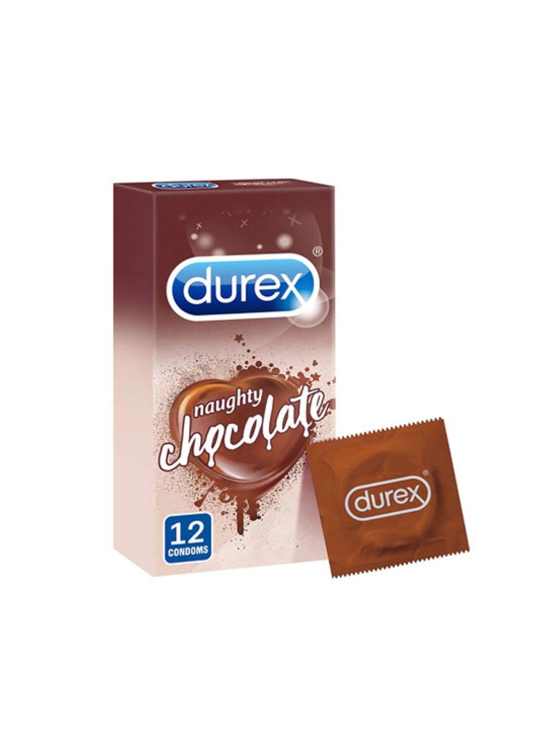 Durex - Pack of 12, Naughty Chocolate Dotted Condoms - Image 1