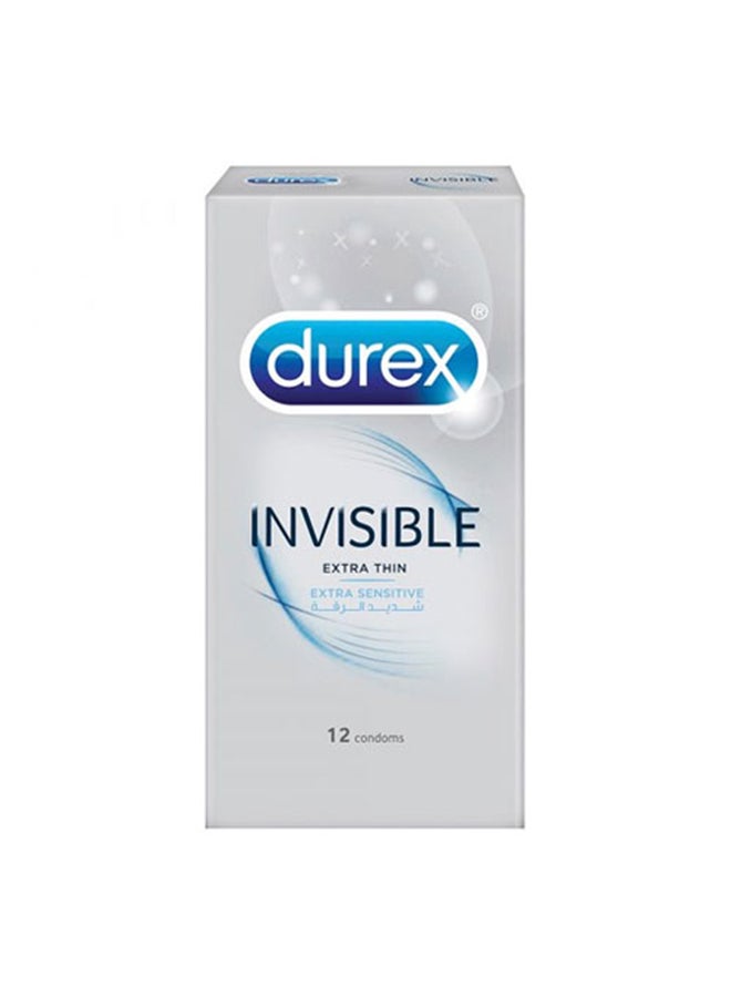 Durex Pack of 12, Invisible Extra Thin Condoms