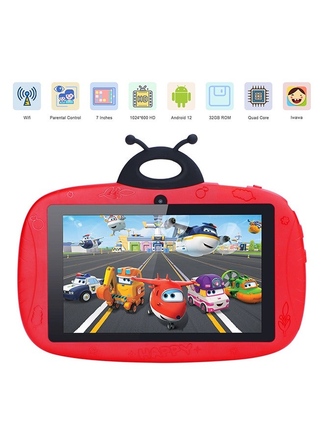 C idea 7 Inch Tablet For Kids, Android 9.0 Kids 64Gb+32Gb Expandable WiFi HD Display Screen Iwawa Dual Camera Children Toddler Safety Educational Learning Tablet With Case For Boys And Girls  - Image 2