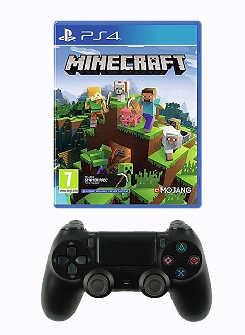 Wireless Controller Black With Minecraft - PlayStation 4 (PS4) - PlayStation 4 (PS4)