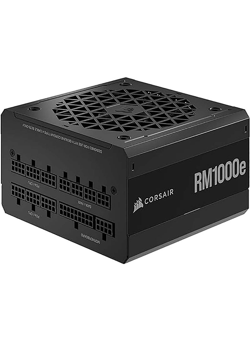 CORSAIR - RMe Series RM1000e Fully Modular Low-Noise ATX Power Supply, 1000W, 80PLUS Gold, 1000 Watts Power, Fully Modular Cabling, 120mm Fan Size, Zero RPM Mode, Black | CP-9020264-UK Black - Image 1