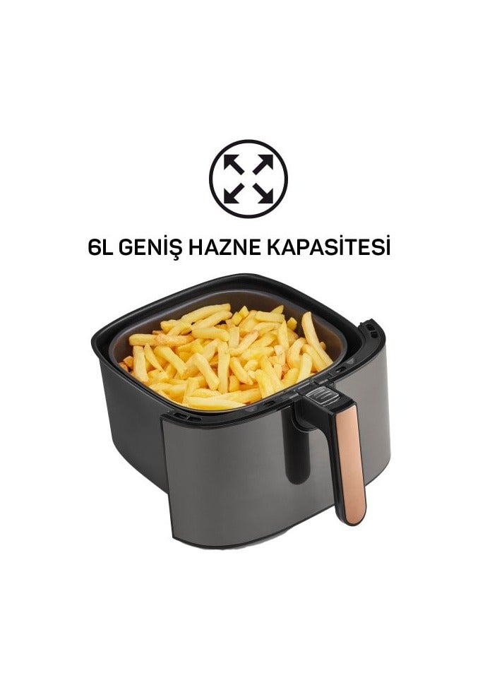 Arzum Airtasty XL Air Fryer - Copper 6 L 1750 W AR2074-B Black - Image 3