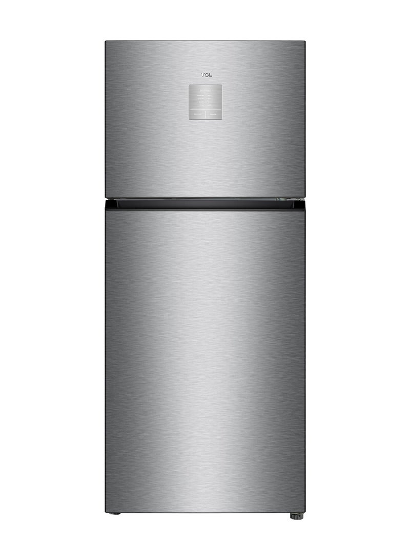 TCL Double Door Top Mount Refrigerator No Frost Fridge And Freezer With Led Display And Touch Control Interior Led Light And Large Crisper Drawer With Humidity Control P550TMN Silver - Image 1