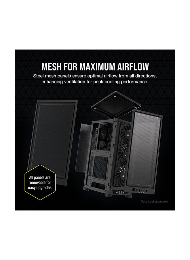 CORSAIR - 2000D Airflow Mini-ITX PC Case - Mini-ITX Form-Factor - Steel Mesh Panels - Three-Slot GPU Support - Cooling-Optimized Interior - Modern Front Panel I/O Black - Image 1