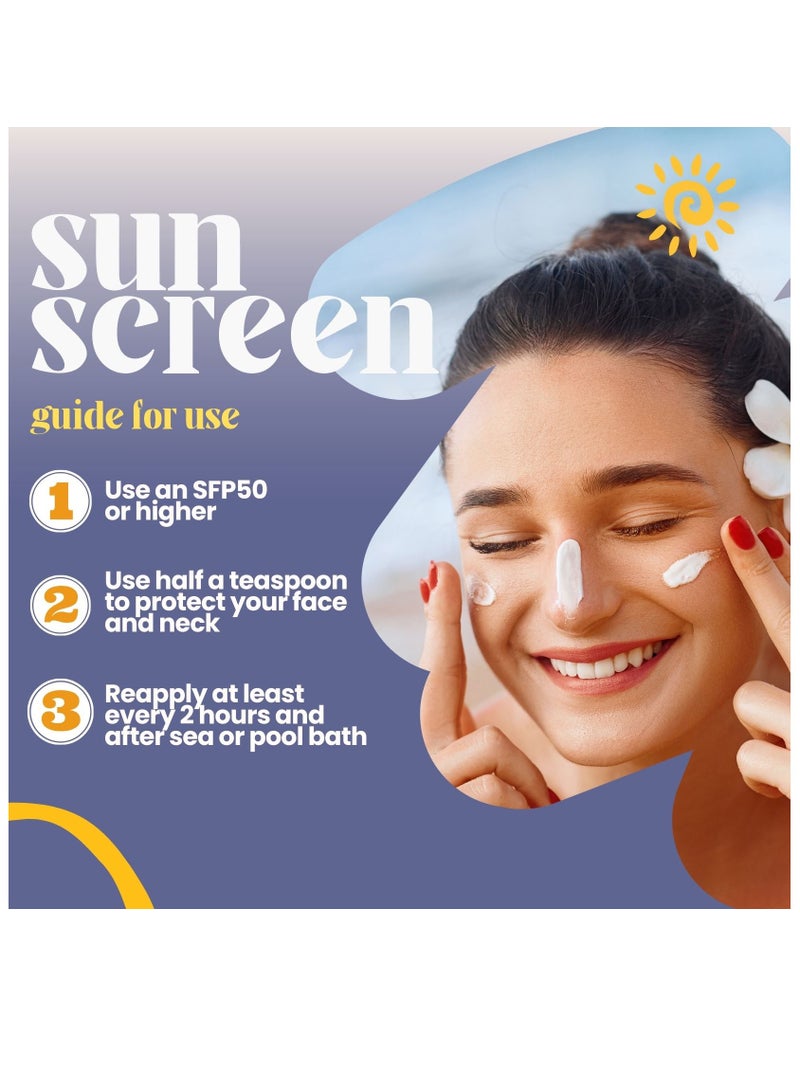 إيفلين كوزماتيكس كريم تبييض الوجه من أشعة الشمس بمعامل حماية 50 SPF، غير دهني وسريع الامتصاص، تركيبة Uva وUvb عالية الحماية مرطب مكثف - Image 2