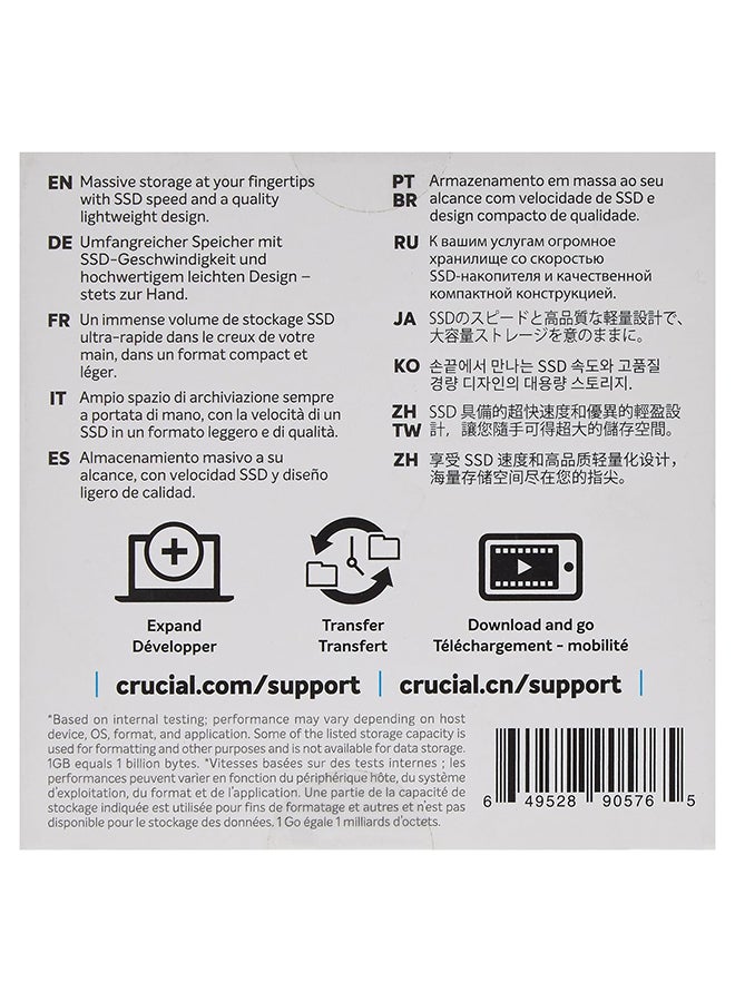 crucial - Crucial X6 Portable External SSD, 4TB Capacity, Up to 800MB/s Sequential Read, USB 3.2 Gen-2 (10Gb/s) Interface, Black | CT4000X6SSD9 4 TB - Image 1