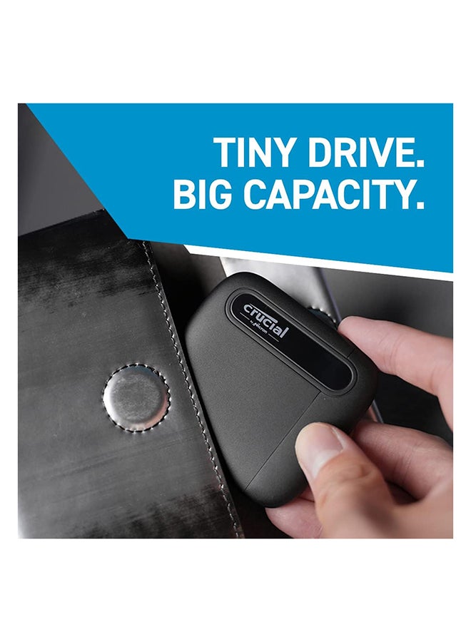 crucial - Crucial X6 Portable External SSD, 4TB Capacity, Up to 800MB/s Sequential Read, USB 3.2 Gen-2 (10Gb/s) Interface, Black | CT4000X6SSD9 4 TB - Image 1