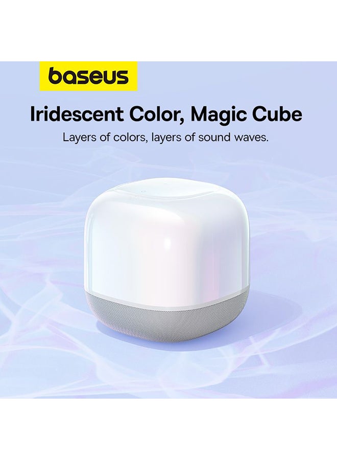 Baseus - AeQur V2 Portable Bluetooth TWS Bluetooth 5.0 Wireless 360 Degree Powerful Bass Sound 3EQ Modes Speakers White White - Image 1