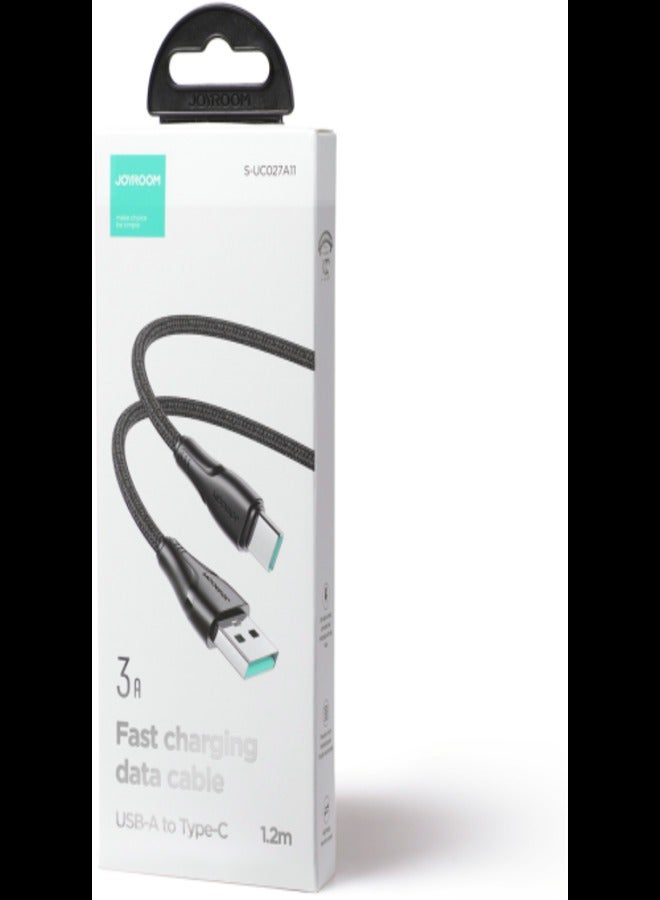 CABLE JOYROOM SURPASS SERIES USB-A/USB-C 3A 1.2M Black
