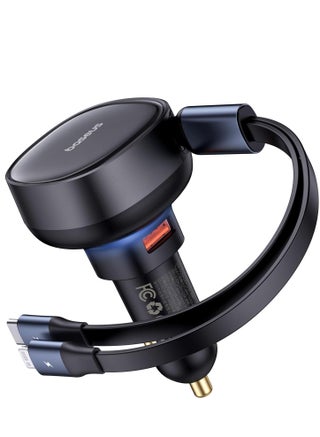 USB C Car Charger, 60W Retractable Car Charger, 3 In 1 Fast Car Charger, Compatible With iPhone 15/14/13/12 Pro Max, Plus, Samsung Galaxy S23/S22/S21 Ultra, Google Pixel And More (USB-A Port) Black - pnsku/N70027473V/45/_/1701235879/9799675a-836c-4538-a7f4-406e7e8478ac