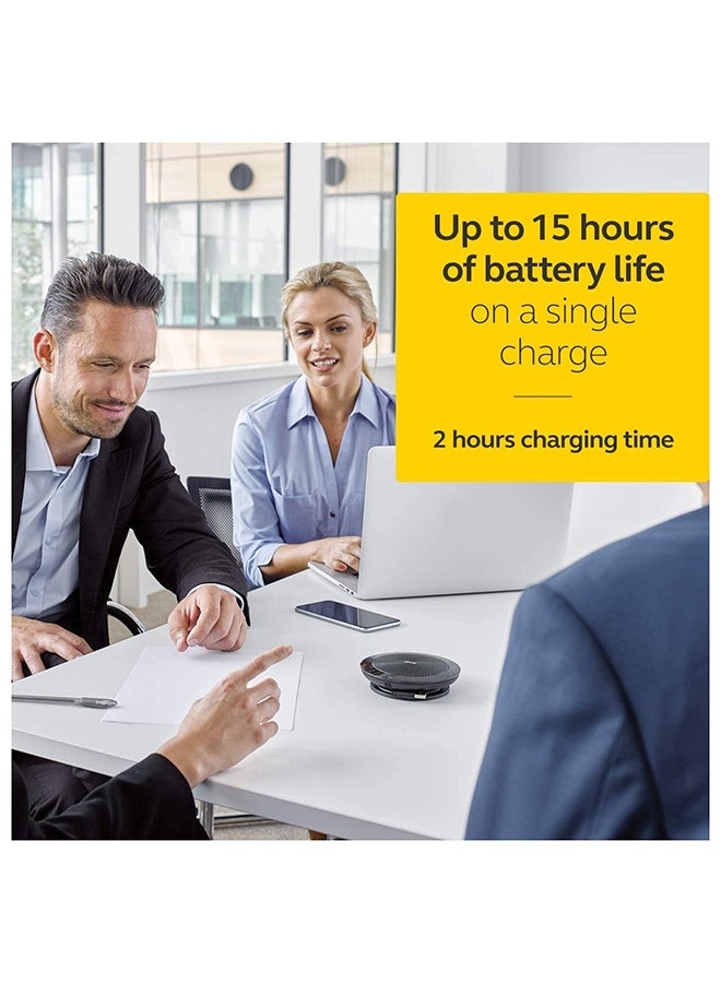 Jabra - Speak 510 MS Wireless Bluetooth Speakerphone with Link 370 USB Adapter – Outstanding Sound Quality, Portable Conference Speaker for Holding Meetings Anywhere - Certified for Microsoft Teams Black - Image 1