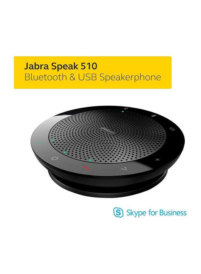 Jabra - Speak 510 MS Wireless Bluetooth Speakerphone with Link 370 USB Adapter – Outstanding Sound Quality, Portable Conference Speaker for Holding Meetings Anywhere - Certified for Microsoft Teams Black - Image 1